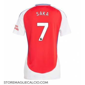 Arsenal Bukayo Saka #7 Maglia Gara Casa Repliche 2024-25 Donna